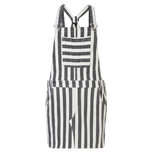 white striped overalls